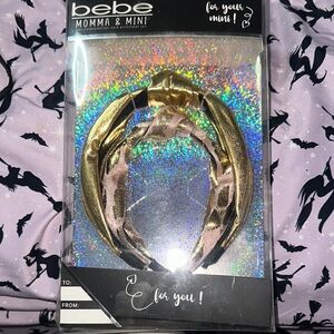 Bebe Gold and Pink Headband Set